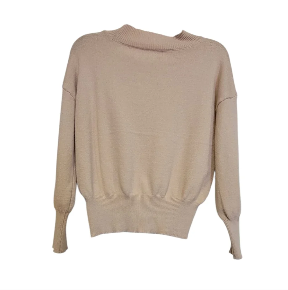Philosophy long sleeve knit tan womens V neck sweater Sz S